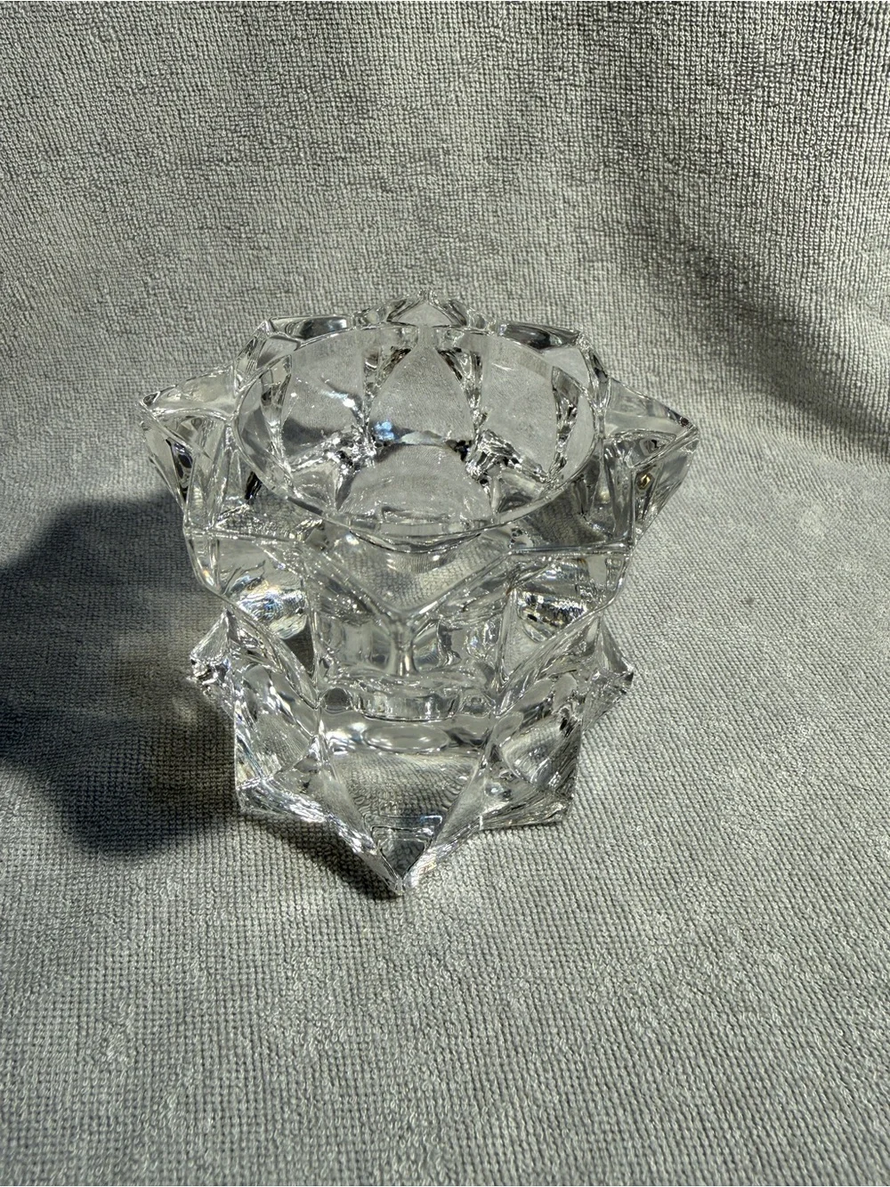 Vintage Mikasa “Sparkling Star” lead crystal candle holder